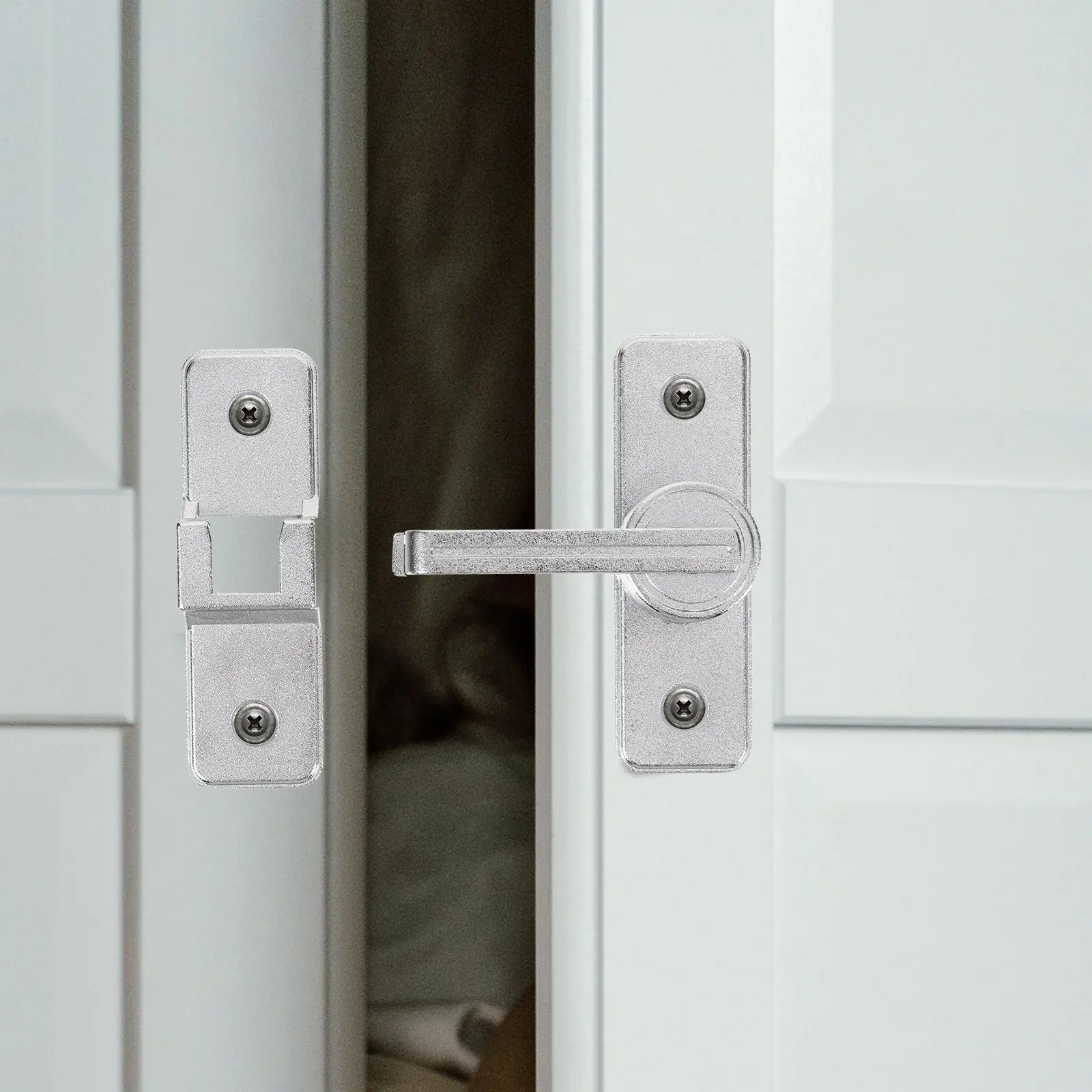 180 Degree Barn Door Lock Heavy Duty Metal Latch for Sliding Door Garage Window Privacy Secure Easy Installation Reliable view 3