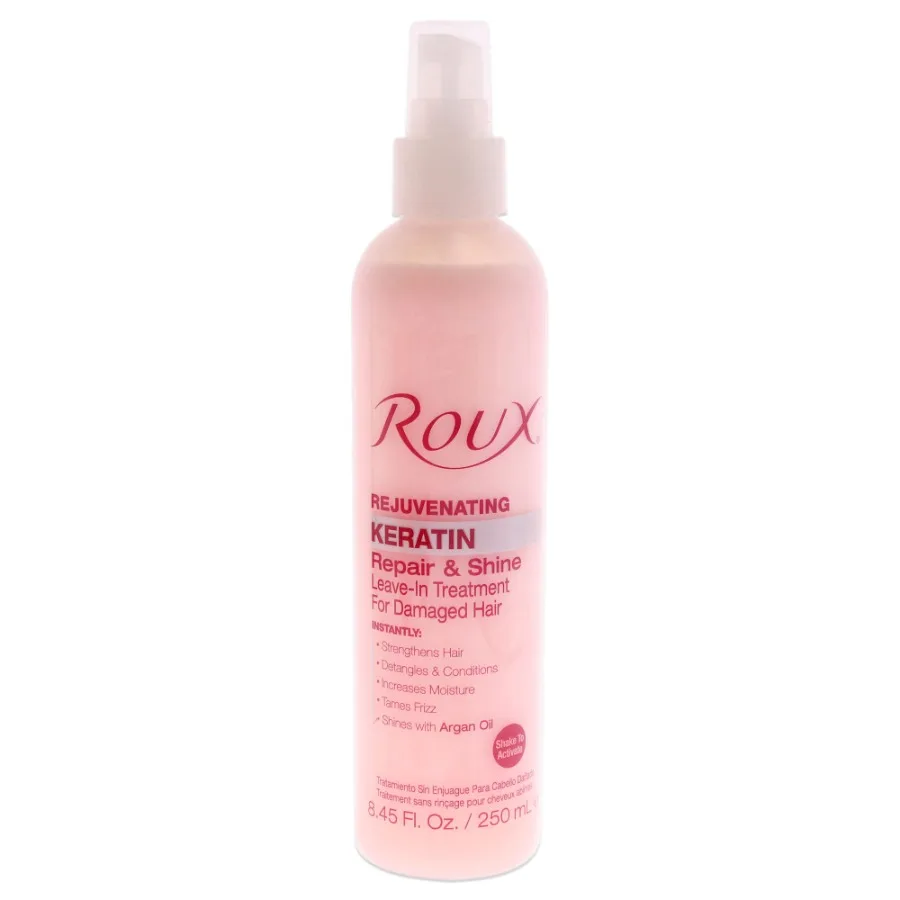 Keratine Repair and Shine LeaveIn-behandeling voor beschadigd haar van Roux voor unisex 8,45 oz behandeling
