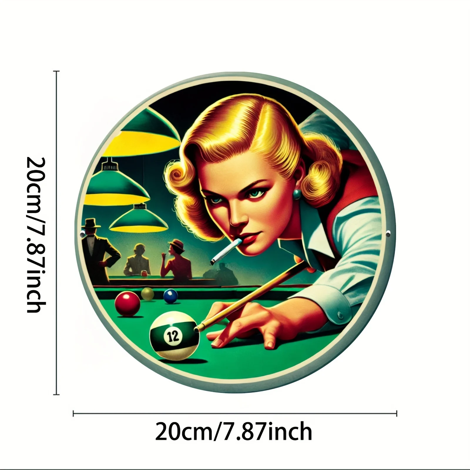 1pc 20x20cm(8x8inch) Billiards Metal Aluminum Sign, Retro Painting, for Home/Kitchen/Restaurant/Bedroom/Garden/Garage/Hotel/Offi