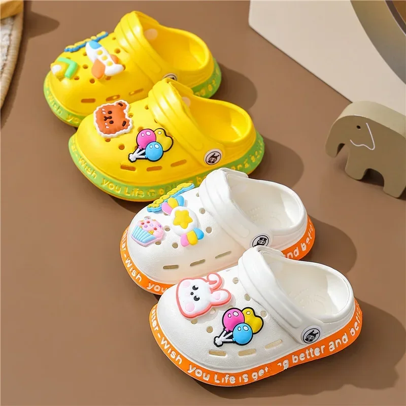 Garden Clogs Shoes Boys Girls Beach Sandal Kids Lightweight Breathable Cute Cartoon Slip On Mules Baby Slipper