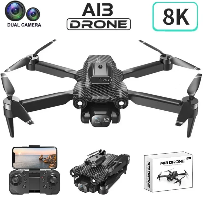 

A13 Mini Drone 8K Dual Camera Obstacle Avoidance Optical Flow Foldable Wifi FPV Brushless Motor Drone