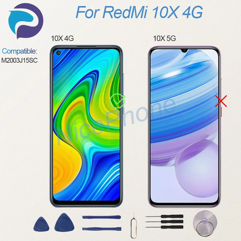 New And Tested For RedMi 10X 4G LCD Display Screen Touch Panel Digitizer M2003J15SC 10X 4G Screen Display