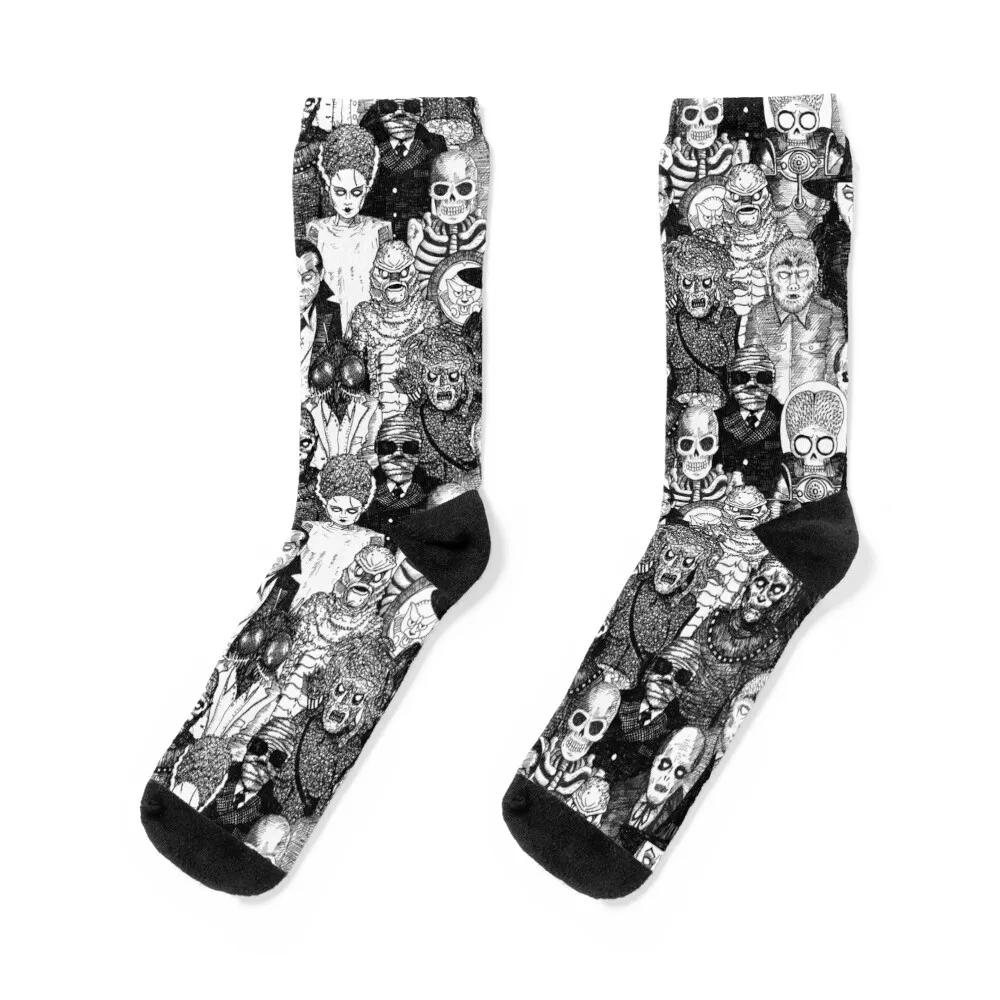 

Horror Monsters Socks gift with print soccer anti-slip floral Socks Girl Men's