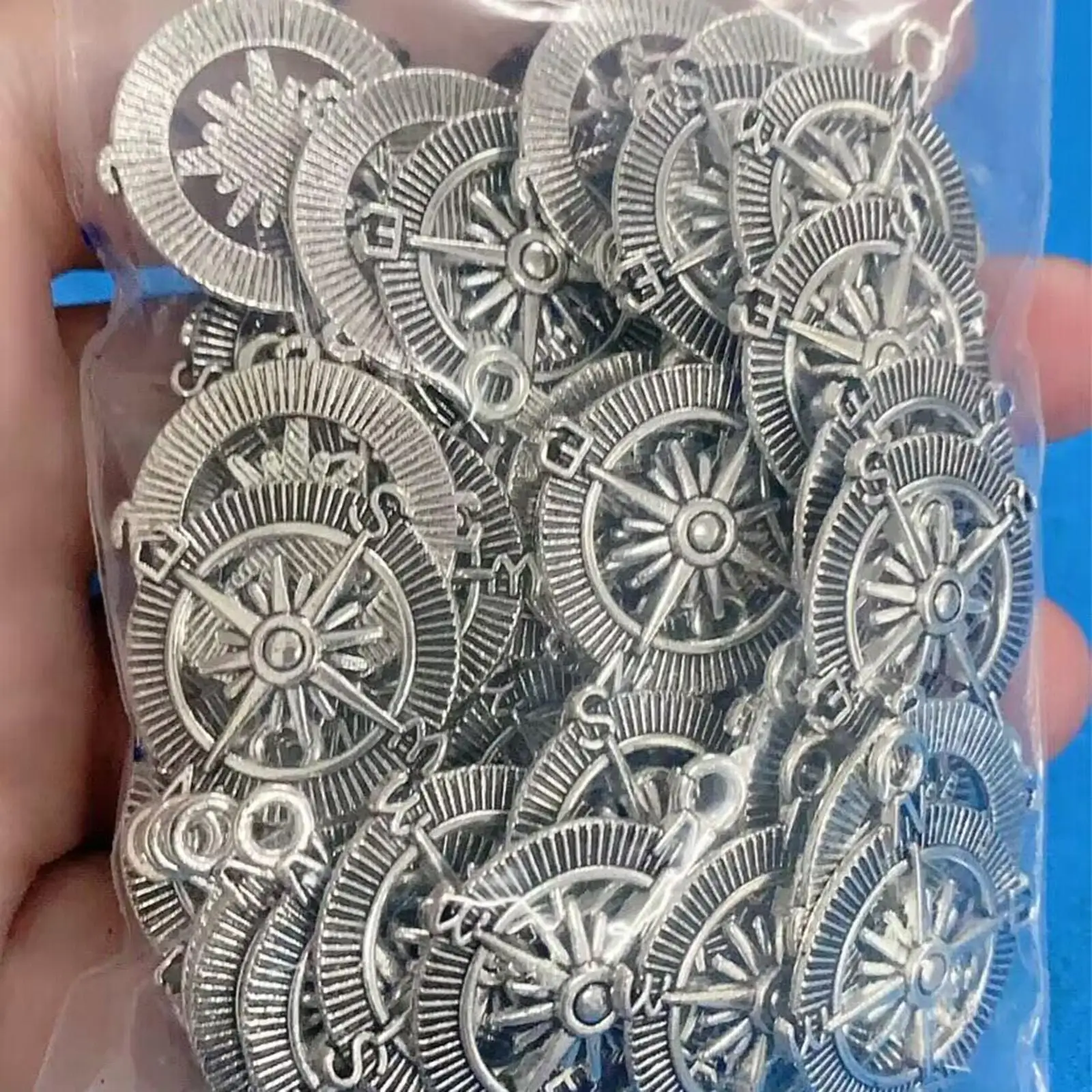 50 Pieces Lovely Compass Charms 3D Compass Vintage Alloy Pendants for Earrings Her Anniversary Hairpin Birthday Gifts DIY Crafts view 5