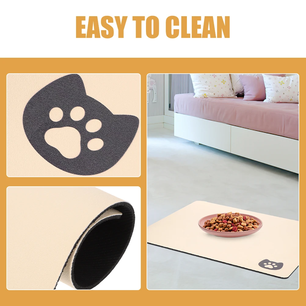

Water Absorption Feeding Pad 40x30cm Cream Claw Thick Placemat Reusable Dog Cat Bowls No Stains Easy Clean Dry Fast Pet Supplies