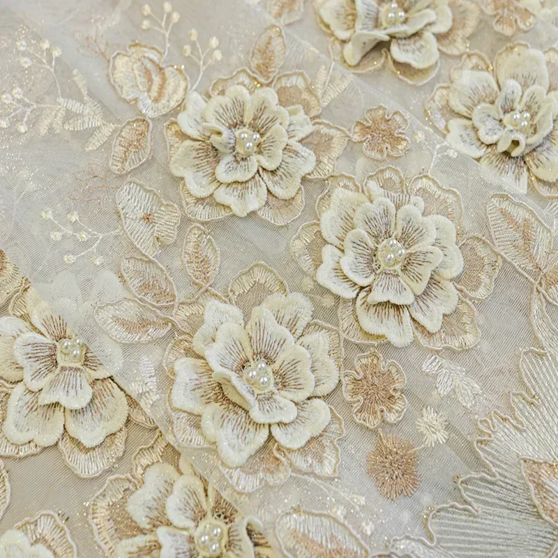 European High-grade Luxury Balcony Floating Window Embossed Embroidery Curtains for Living Dining Room Bedroom White Lace
