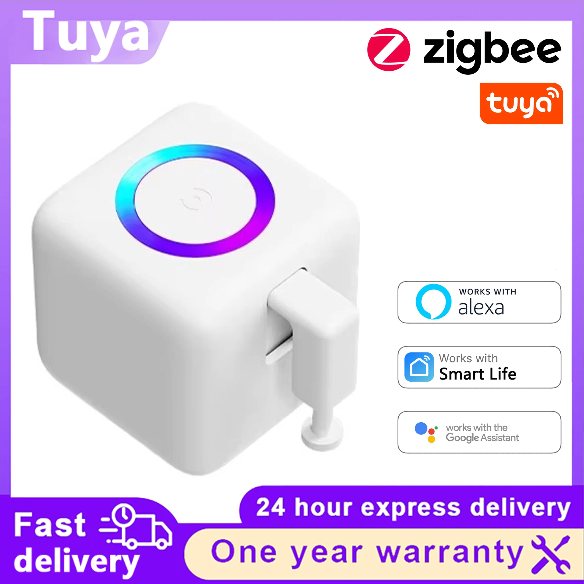 Type C Rechargeable Tuya Zigbee Fingerbot Plus Smart Touch Robot Button Pusher Arm Switch for Alexa Google Home Alice