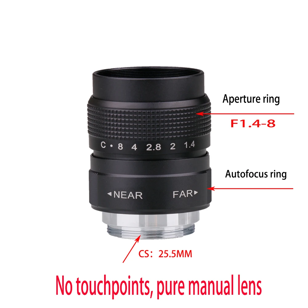 For Fujian 25mm F1.4 / 35mm F1.7 / 50mm F1.4 CCTV TV Movie Lens +C-ring for Fuji Fujifilm Nikon N1 Canon EOS.M R Sony NEX C-M4/3