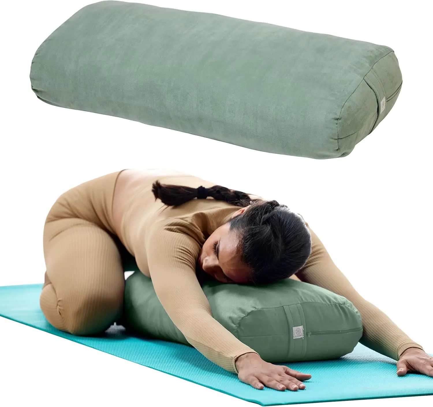 

Подушка-валик Gaiam Round Yoga Bolster, мягкая подушка для медитации, йоги, массажа и поддержки спины, дышащий хлопковый наполнитель, на молнии.