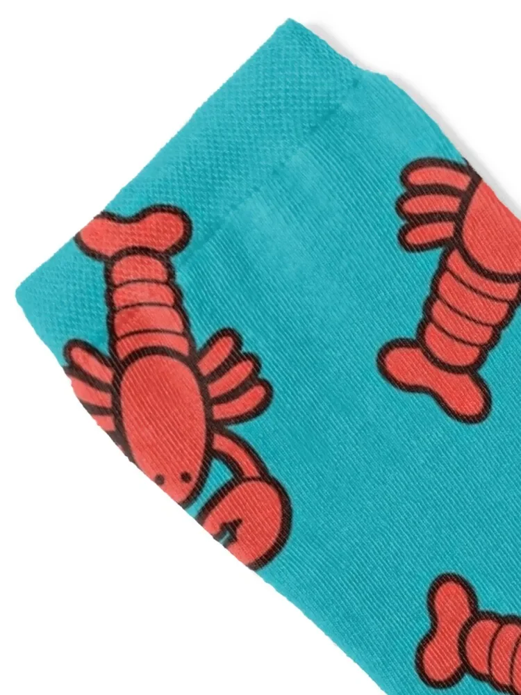 Lobsters Pattern on Turquoise Blue Socks anti slip football men cotton high quality Socks Men Women's