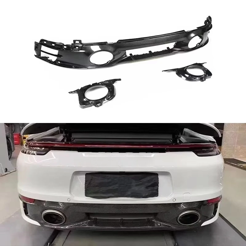 New Lightweight Carbon Fiber Rear Diffuser Lip Upgrade Kit for 911 Carrera S 4S 992 2019-2024 Exclusive Rear Bumper Part