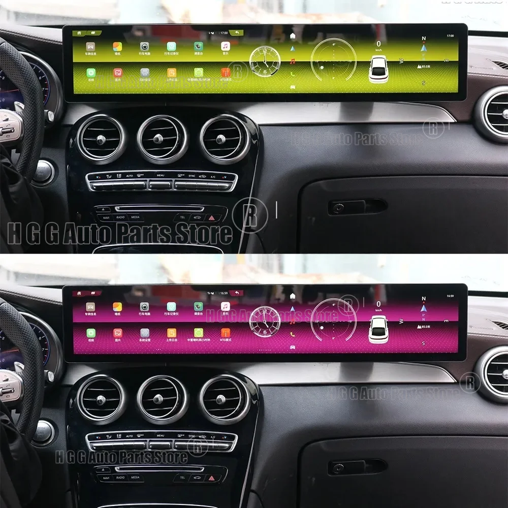 6K HD Bildschirm Android 14 Für Mercedes-Benz C GLC W205 2016~2023 Qualcomm Multimedia GPS Navi Autoradio Stereo-Empfänger Haupteinheit