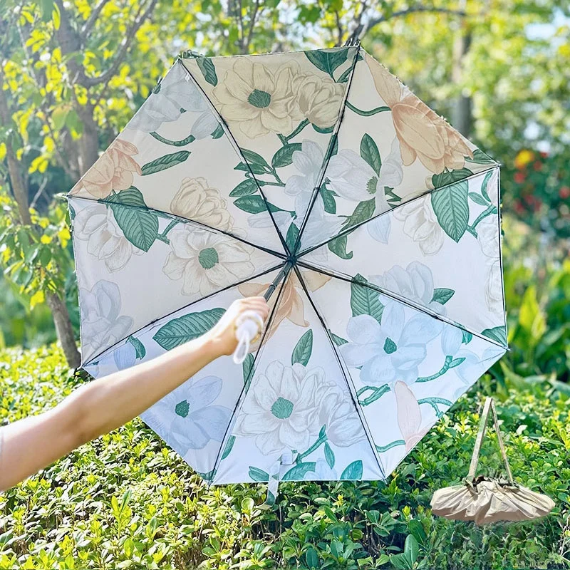 

Двусторонний зонт от солнца с двойным цветком, портативный зонт от ультрафиолета, клей от дождя, солнцезащитный козырек, высокое эстетичное значение