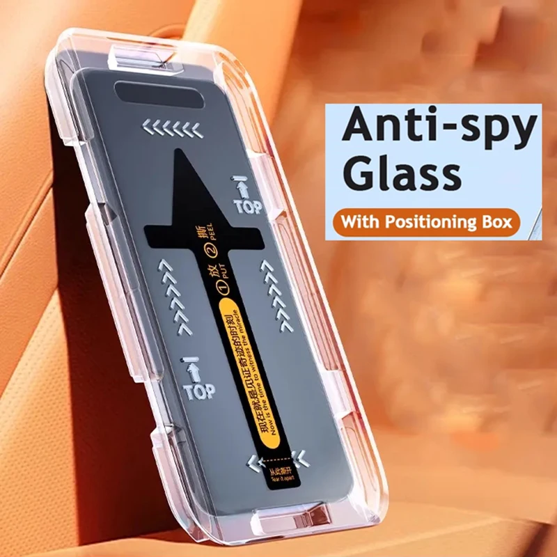 

For iphone 14 15 Pro Max Privacy Tempered Glass Anti Spy Peep Glare Screen Protector X XR XS 11 12 13 Easy Auto Installer Glass