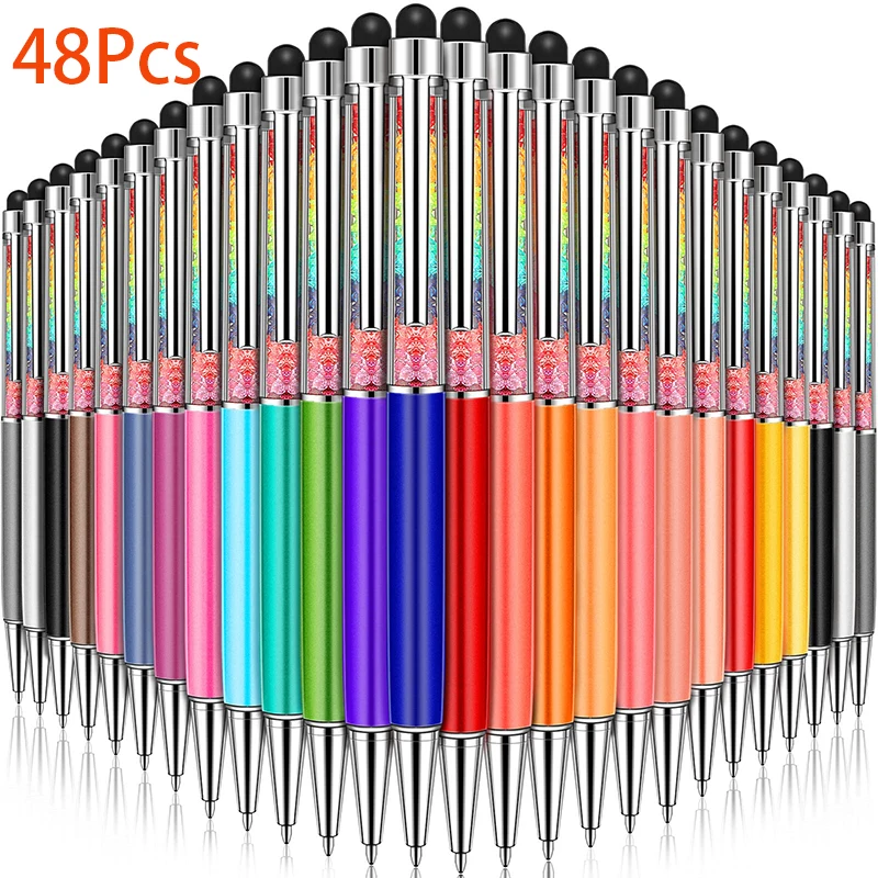 

48Pcs Stylus Pen Crystal Ballpoint Pens Retractable Touch Screen Pens Ballpoint Pen 2-in-1 for Capacitive Touch Screen Devices