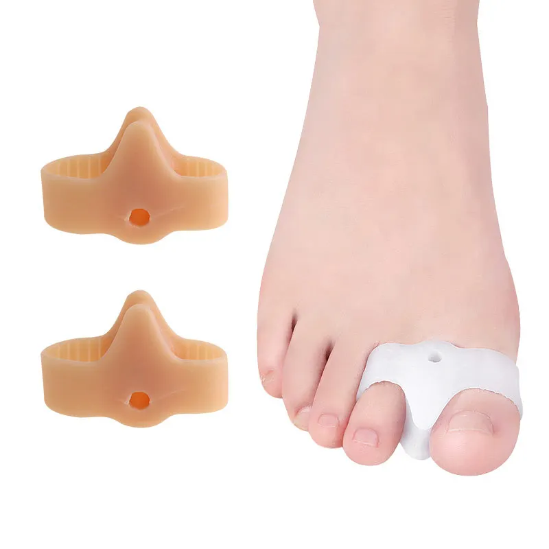 2PCS Silicone Gel Thumb Corrector Bunion Foot Toe Hallux Valgus Protector Separator Finger Straightener Adjuster Foot Care Tool