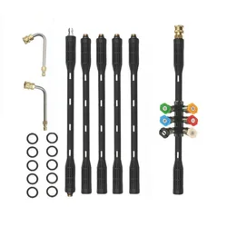 High pressure cleaning machine water gun extension rod air conditioning bending rod quick insertion six color nozzle 9-piece set