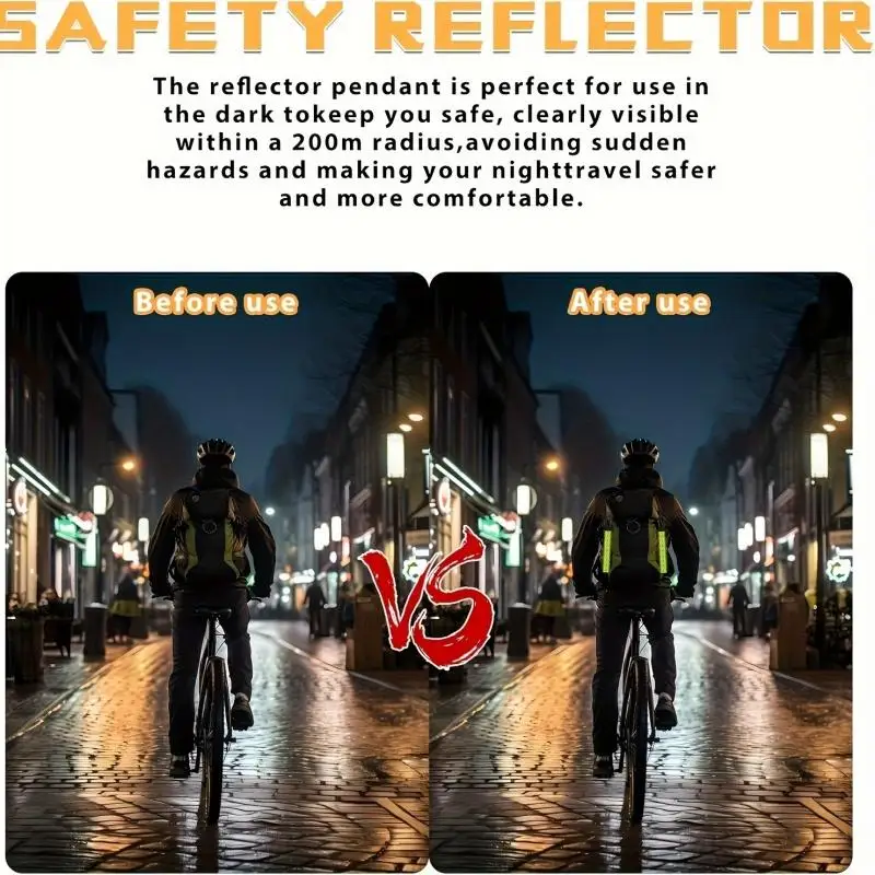 Llavero reflectante de seguridad colgante reflector de seguridad ropa colgante herramienta ligera y portátil al aire libre para correr ciclismo