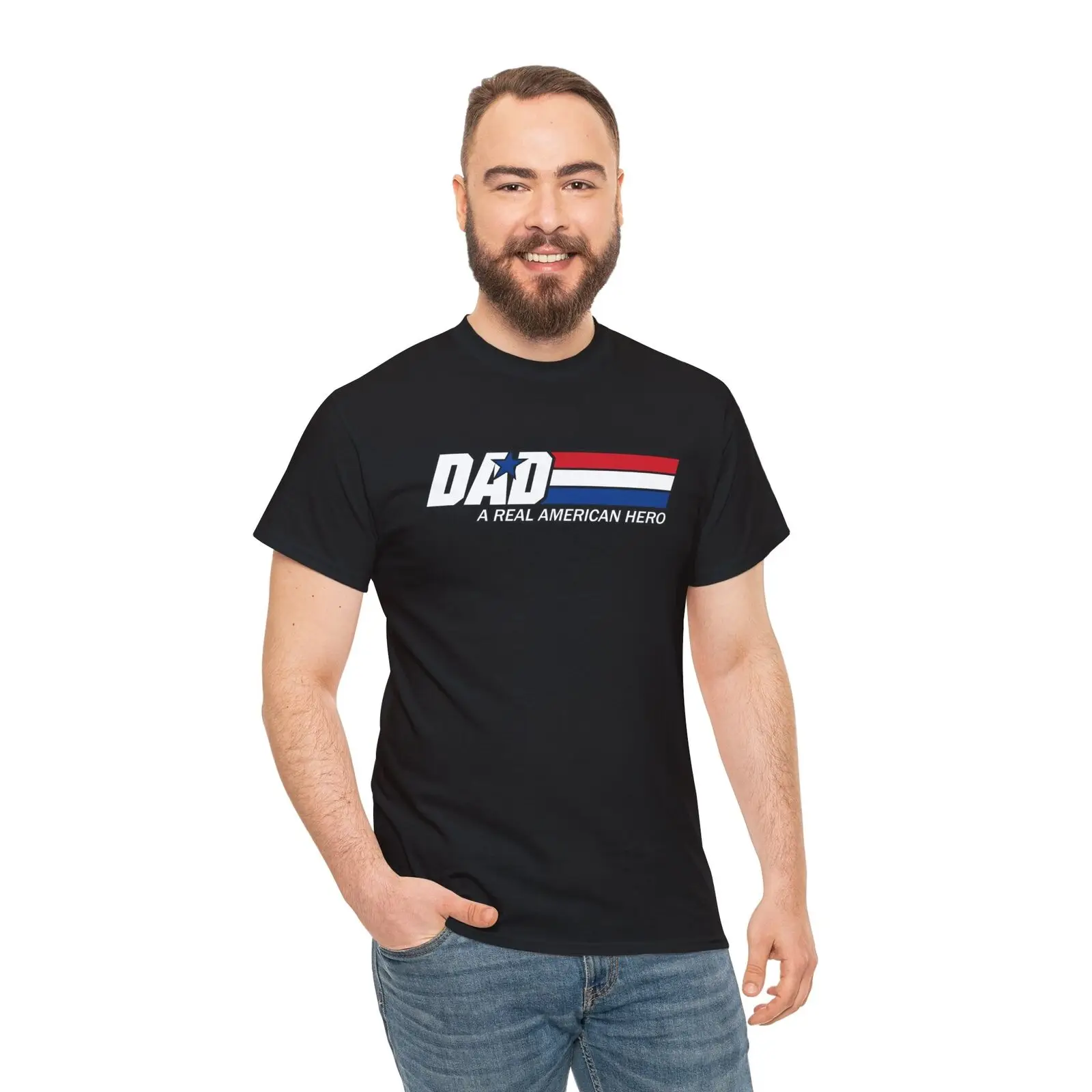 Gi Joe American Hero Dad T Shirt Armed Forces Patriot Fathers Day Bod