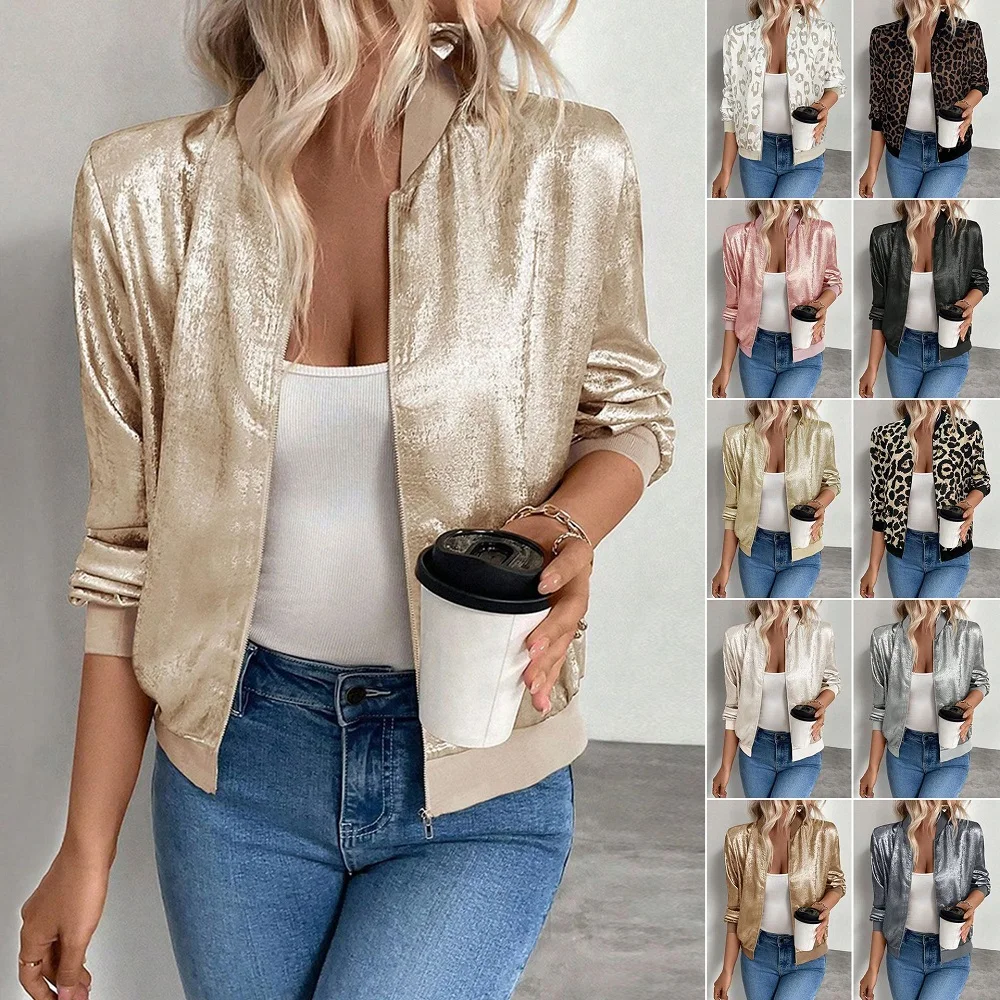 S-3XL Autumn Winter Thin Jackets for Women Long Sleeve Slim Solid Color Casual Outerwear Coats