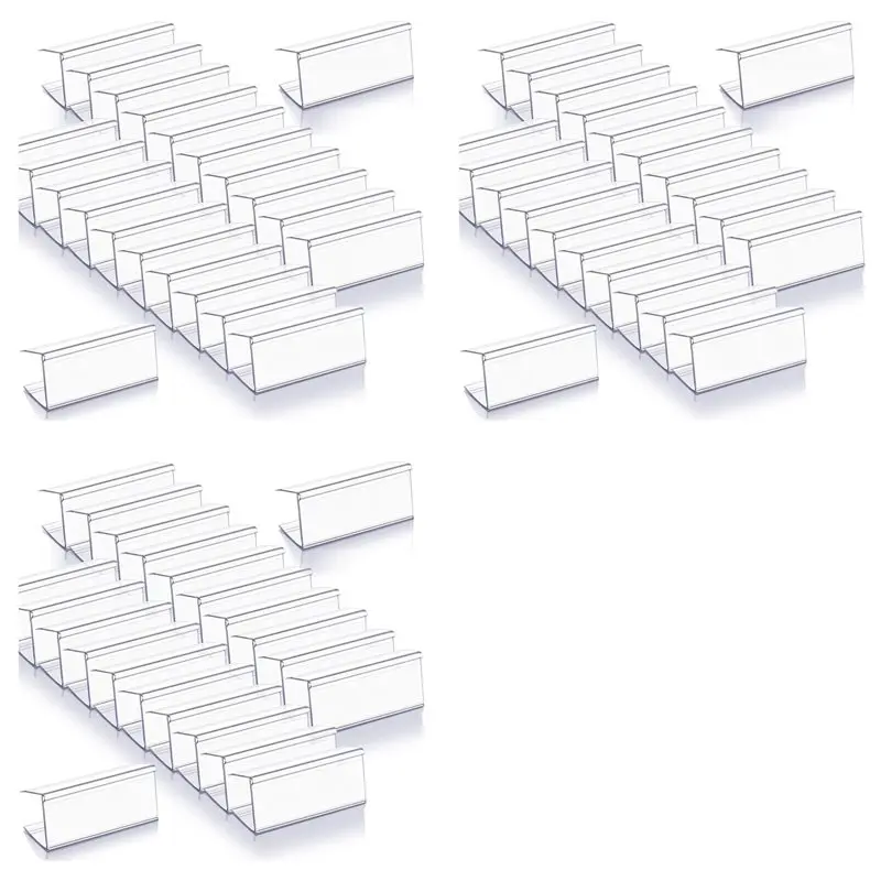 300 Pcs Wood Shelf Label Holders Clear Plastic Price Tag 2.4 In L X 1 In H For Bookshelf Shelves, Wood Shelf Sign