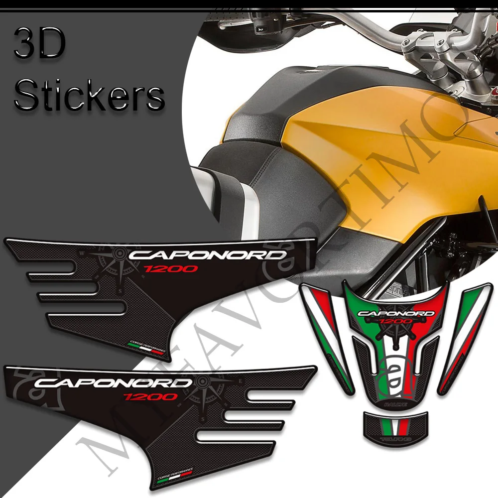 Motorcycle Tank Pad Decals Grips Kit Knee Stickers Protector For Aprilia Caponord 1200 Rally 2013 - 2019 2020 2021 2022