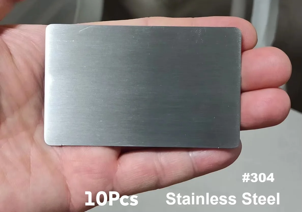 10 stuks dikke metalen visitekaartjes van 0,8 mm dik aluminium, roestvrij staal, messing en koper, geschikt voor lasergravure.