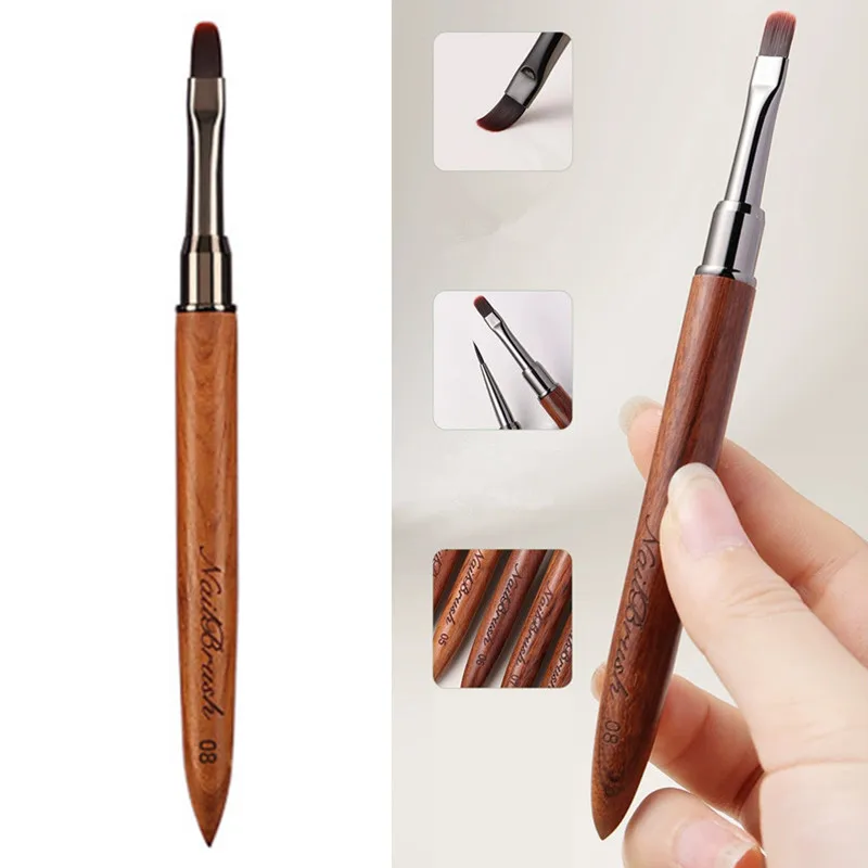 1/12PCS Nail Liner Brush Wooden Handle Reusable Anti-Slip French Lines Flower Painting Brush DIY Fine Details Manicure Tools