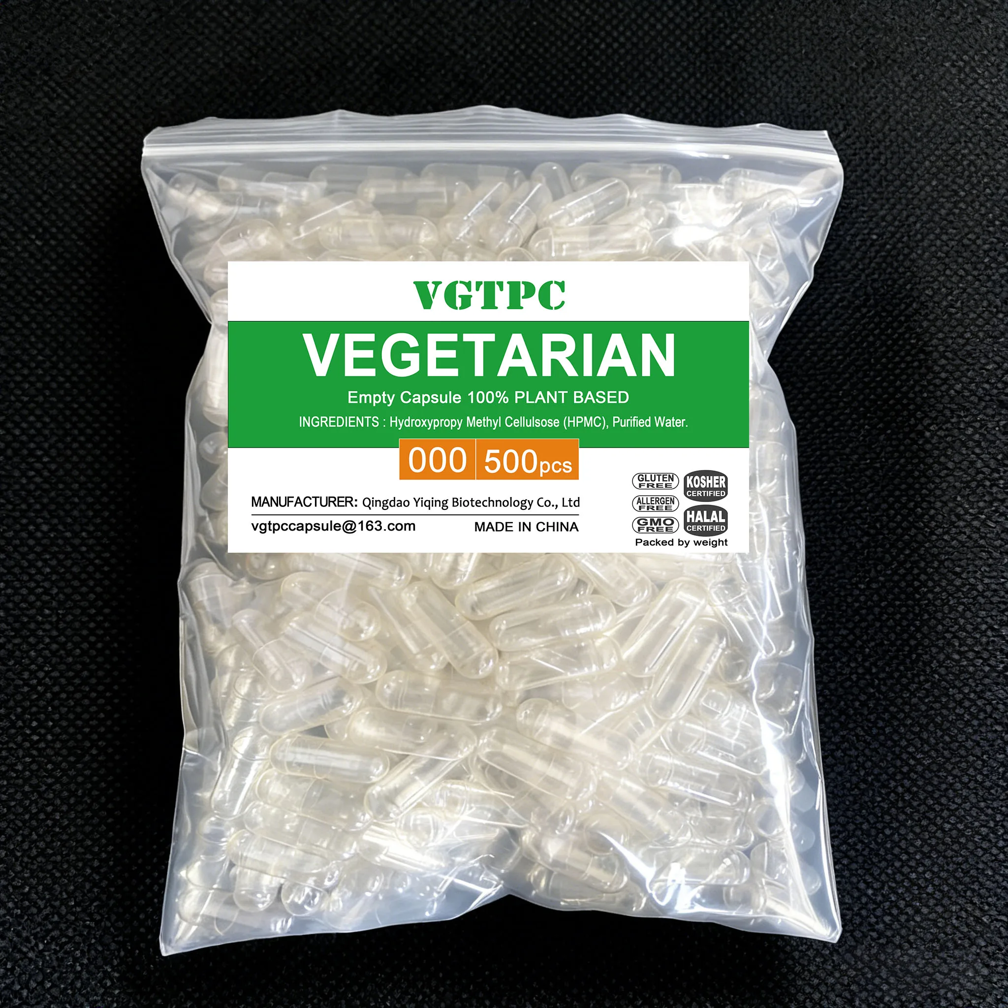 500PCS Vegetarian Empty Pill Capsule Size 00 0 1 Hollow Separated Joined Vegetal Vegan Kosher Halal Certified HPMC Capsules