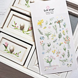 Korean Import Brand Suatelier Bouquet PVC Stickers Scrapbooking Diy Journaling Diary Stationery Sticker Aesthetic Cute Gift