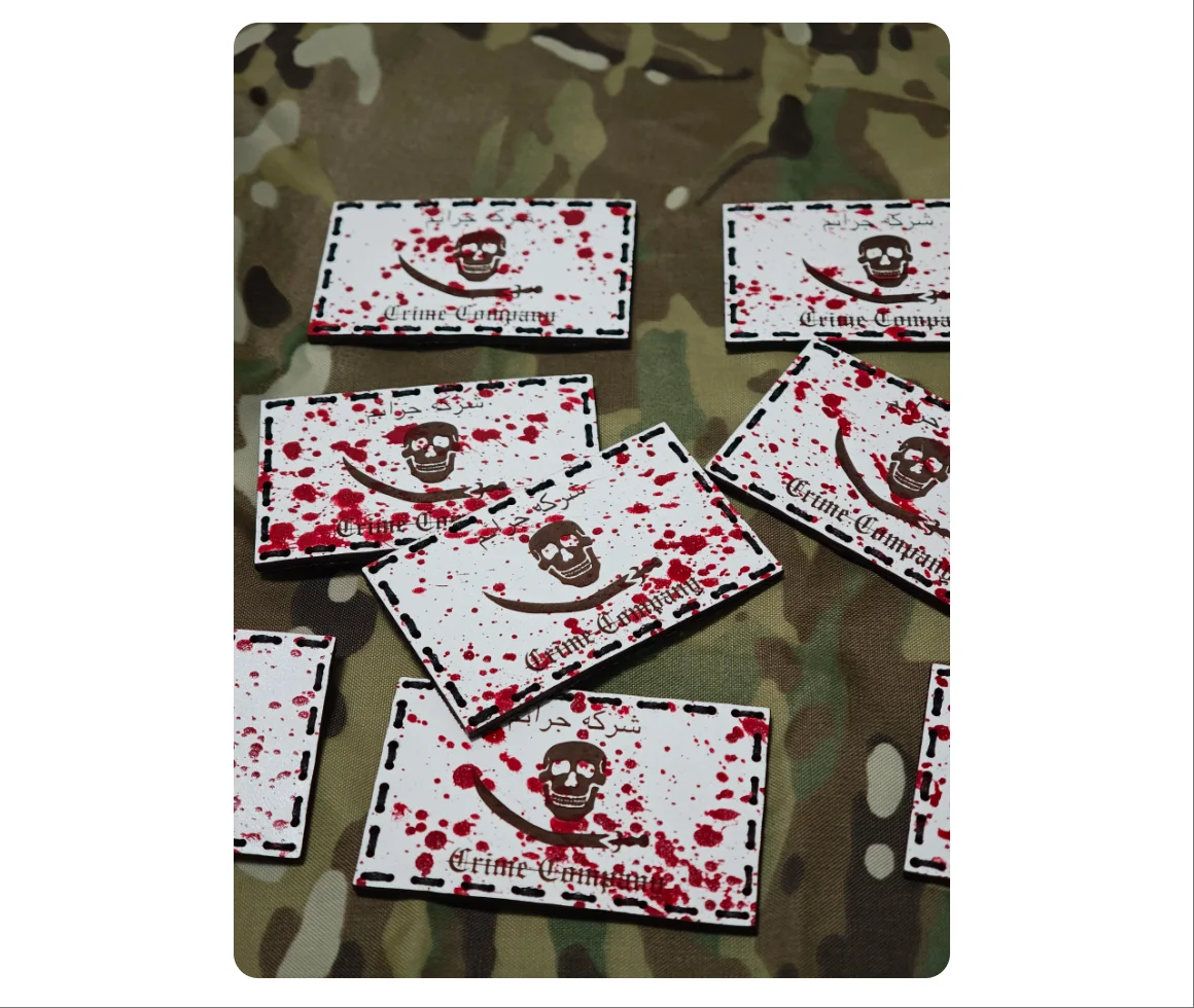 

Blood stained cowhide badge, warlock badge, small boat Velcro, FOG canoe club