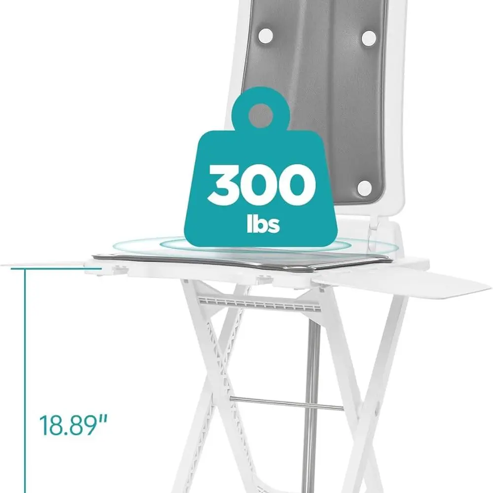 كرسي رفع كهربائي رمادي، سعة 300 رطل، ارتفاع 19 رفع، حزام الأمان وحصيرة غير قابلة للانزلاق