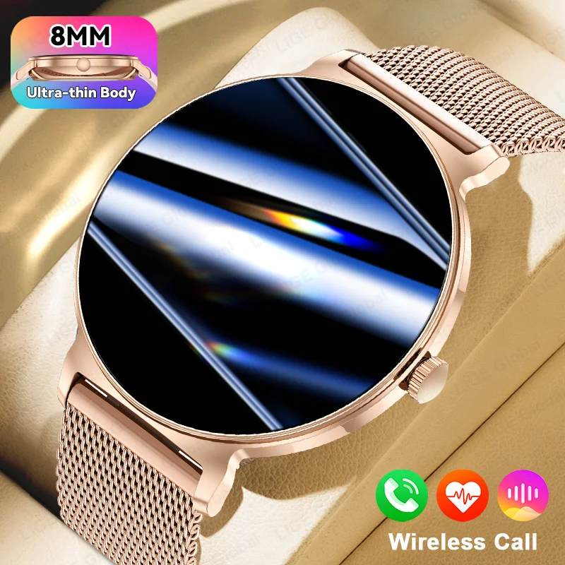 

LIGE 2025 New Lady Fashion Call Smart Watch Women Ultra Thin 1.27" Sport Heart Rate Female Menstrual Period Bluetooth Smartwatch