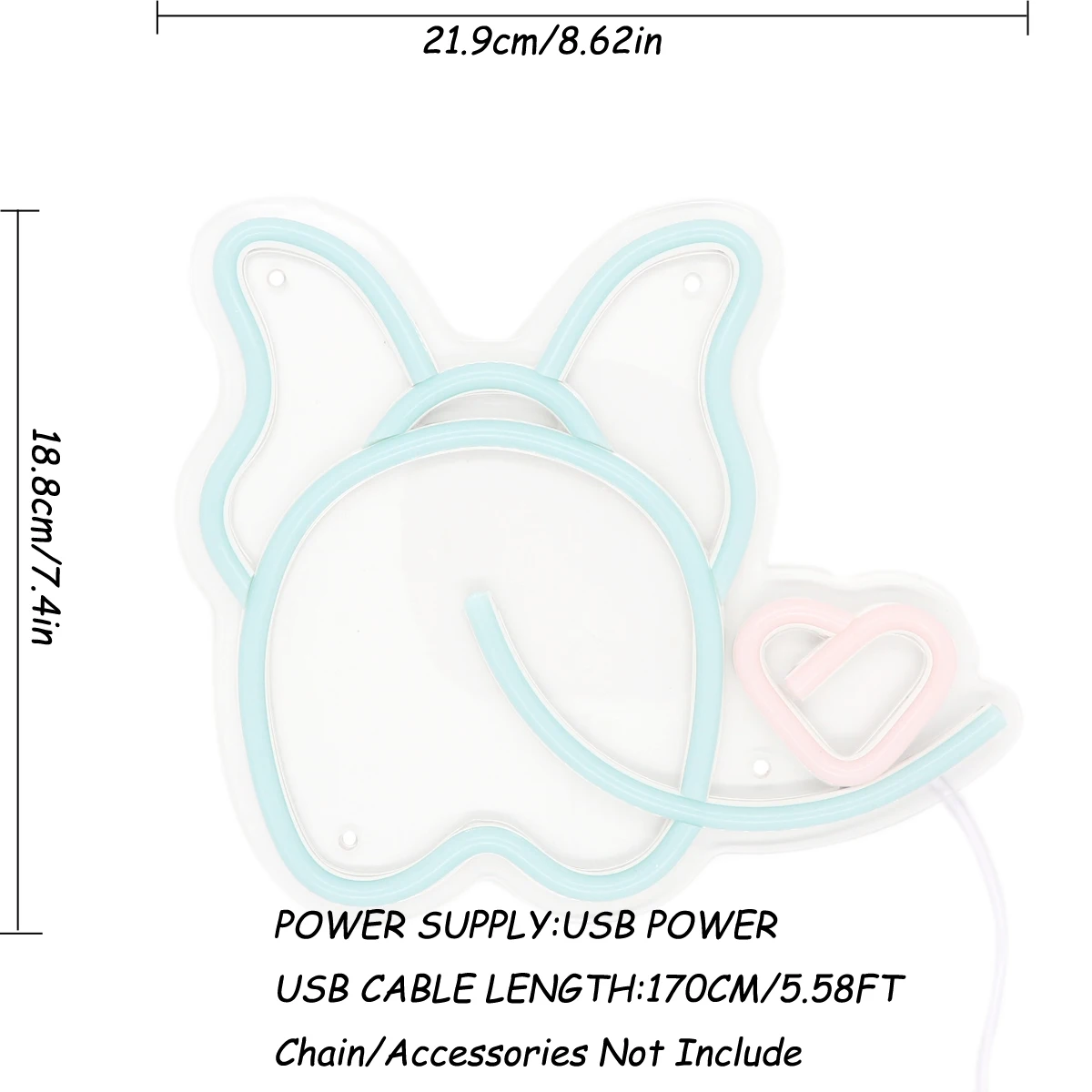 1 buah gajah lalat kecil dengan hati LED seni dinding lampu tanda Neon untuk kamar toko pesta hadiah dekorasi 8.62 ''* 7.4''