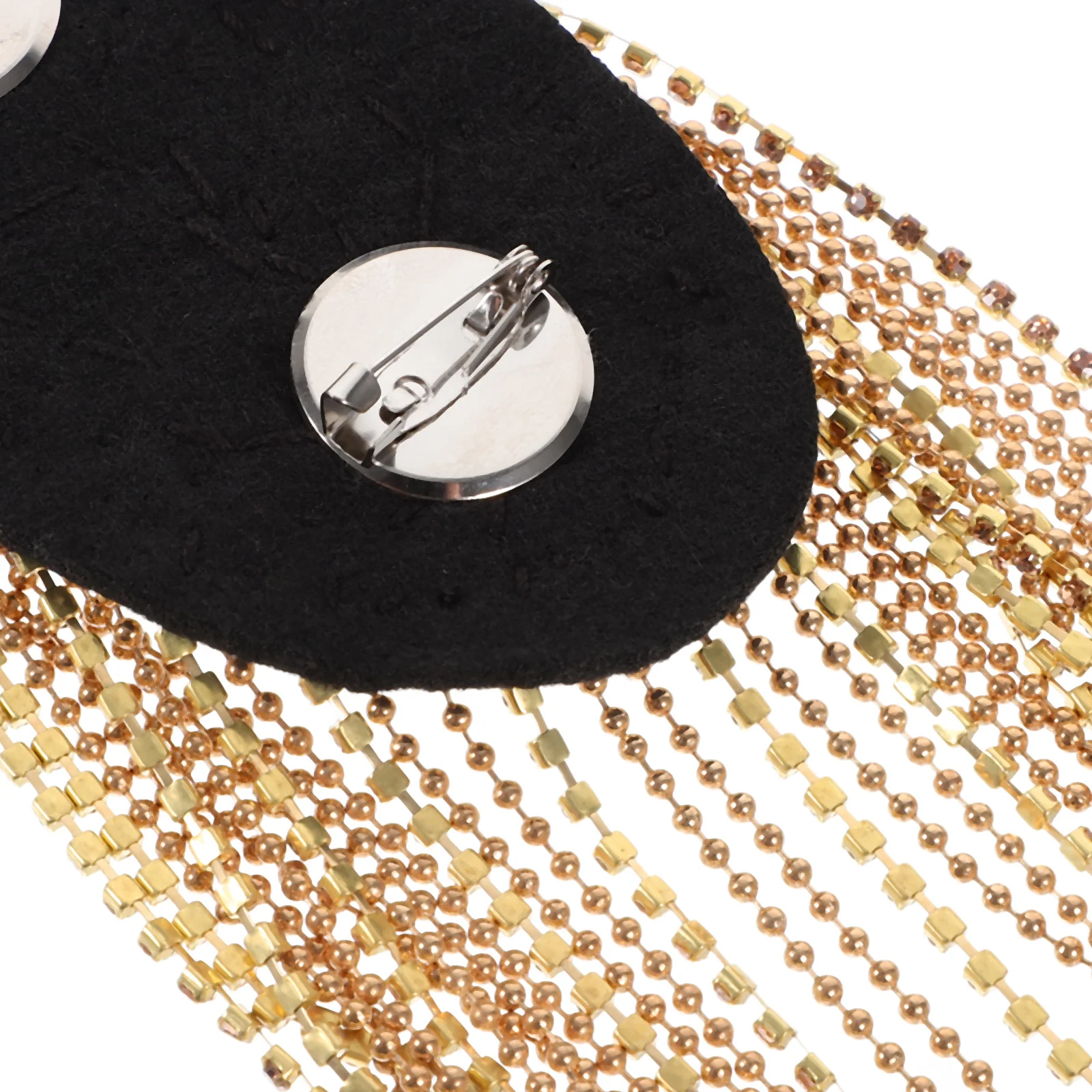 

1 Pair Gold Tassel Epaulets Rhinestone Shoulder Board Decor Fringe Badge for Suit Military Costume Uniform Accessory