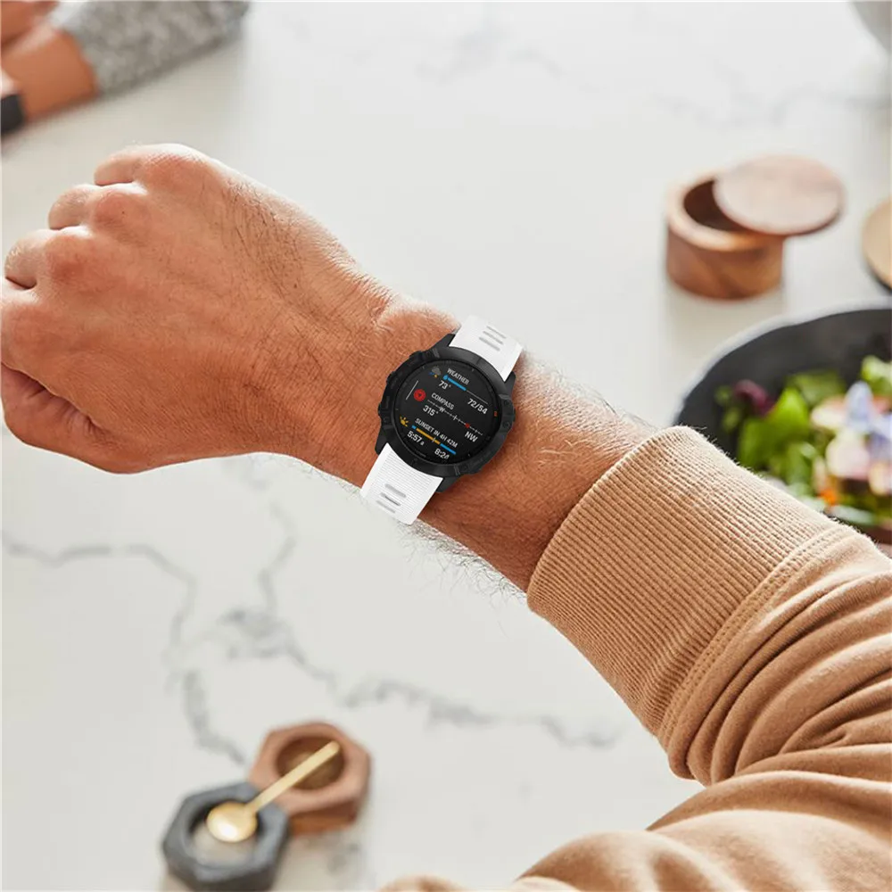BEHUA QuickFit 26mm 22mm Silikonarmband für Garmin Fenix E 8 7X 7 6 6X/Epix Pro Gen 2 51mm 47mm/Tactix Uhrenarmband Zubehör – Detail 28