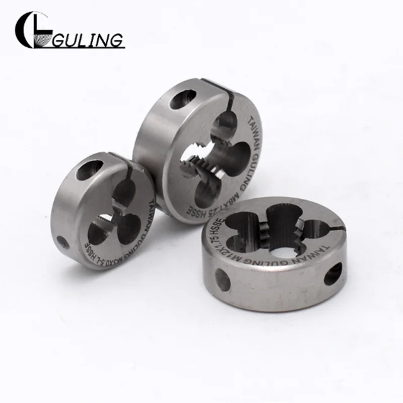 GULING 1PCS AR-D Round Die Tap Threading Fine thread Right Hand Thread HSSE Die Tool M1.8~M20 X0.2/0.25/0.35/0.5/0.75/1/1.25/1.5