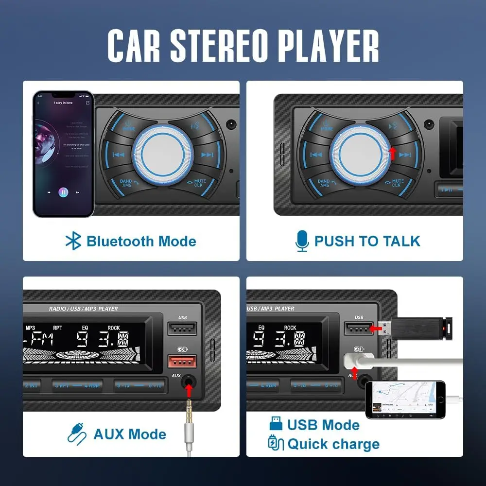 1 din راديو السيارة مشغل MP3 FM موالف ستيريو USB سيارة الصوت ستيريو SD TF USB الوسائط المتعددة Autoradio لاعب التحكم عن بعد بلوتوث