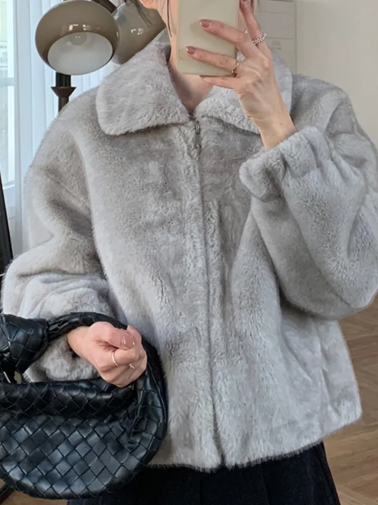 أنيقة الشتاء ort سستة طوق Sle المرأة فضفاضة الفراء Jaet الدافئة ألياف البوليستر الكورية Sle الوقوف صالح تنحنح مستقيم