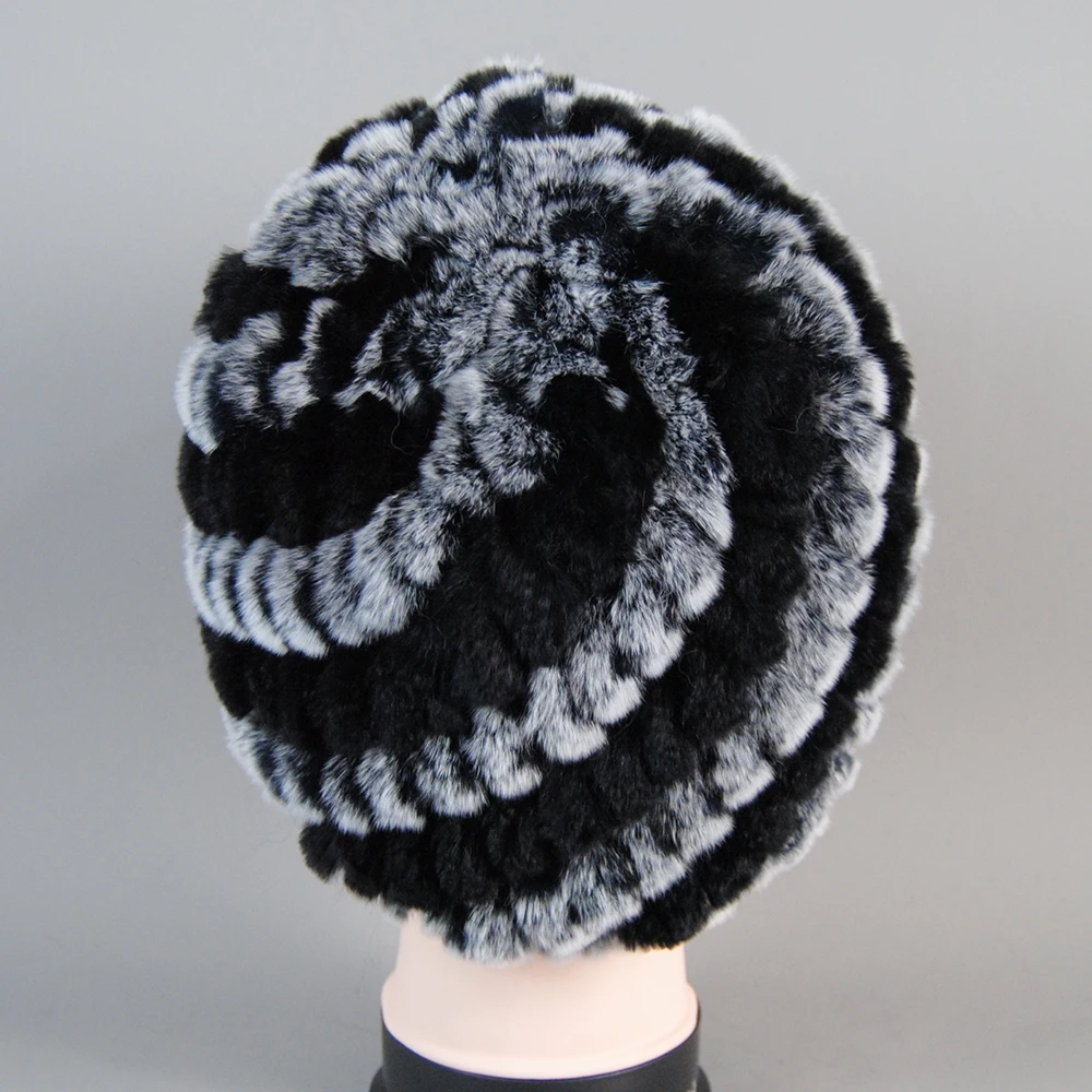 New Women Winter Rex Rabbit Fur Hat For Women Russian Real Fur Knitted Caps Headgear Winter Warm Beanie Hats 2022 Fashion Brand