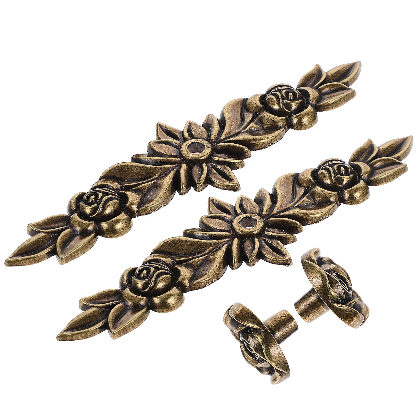 

2Pcs Vintage Rose Cabinet Knobs Zinc Alloy Drawer Pull Handle for Kitchen Cupboard Dresser Wardrobe Cabinet Knobs
