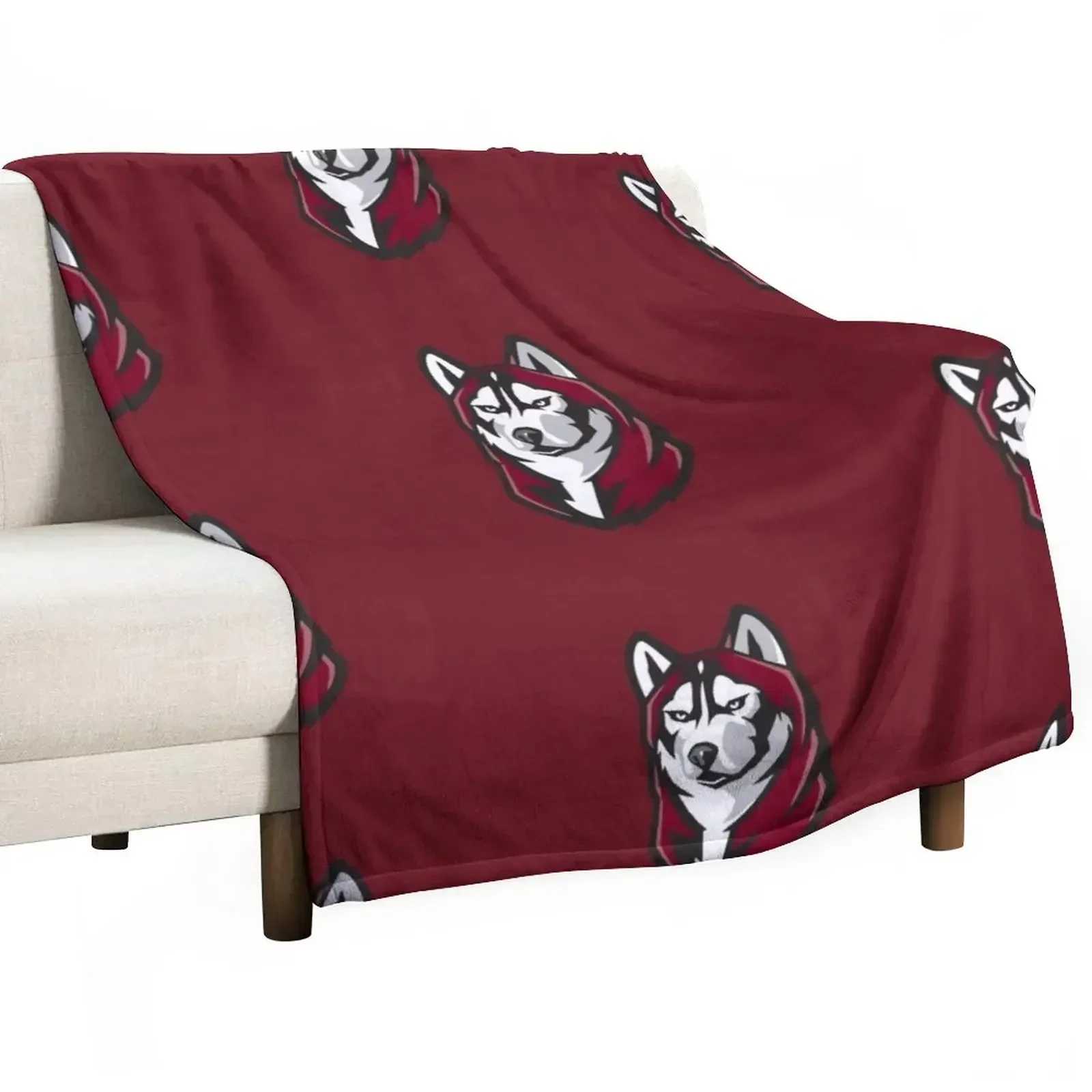 Huskies fans maroon Throw Blanket Furry Decorative Beds Blankets