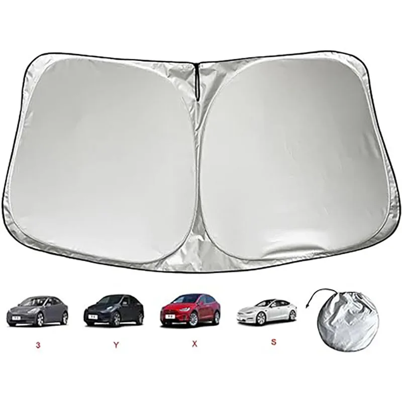 Visor pelindung UV kaca depan mobil, pelindung kaca depan mobil untuk Tesla Model 3 Y X S