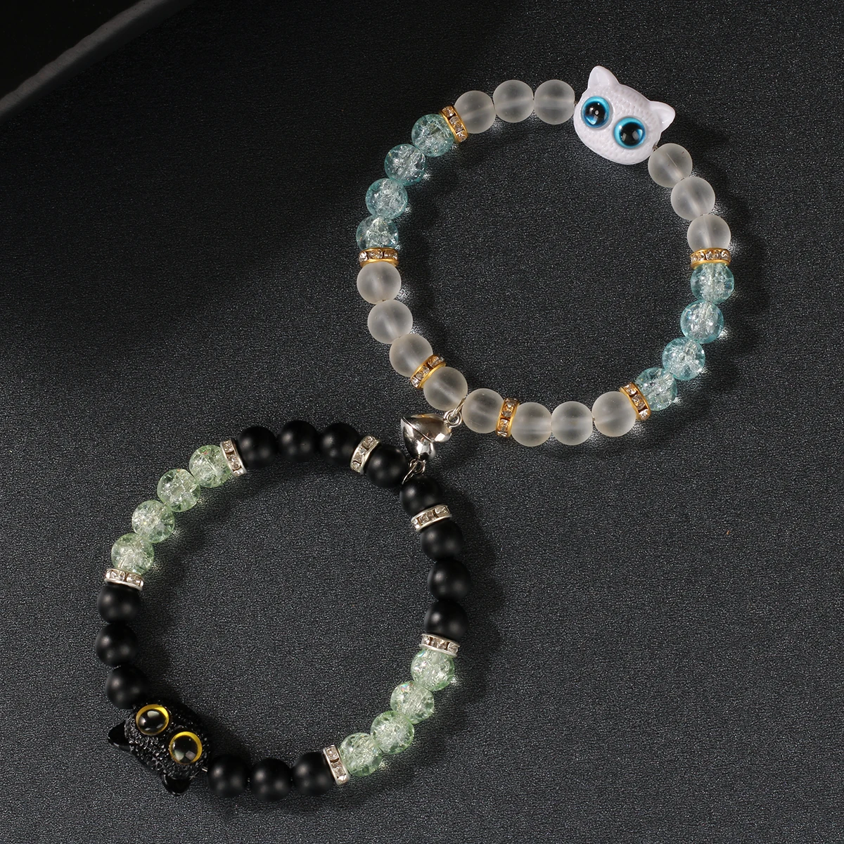 أساور متطابقة للأزواج للنساء والرجال bf وgf صديقها صديقة سوار المغناطيس القلب لطيف القط الصداقة سوار #4