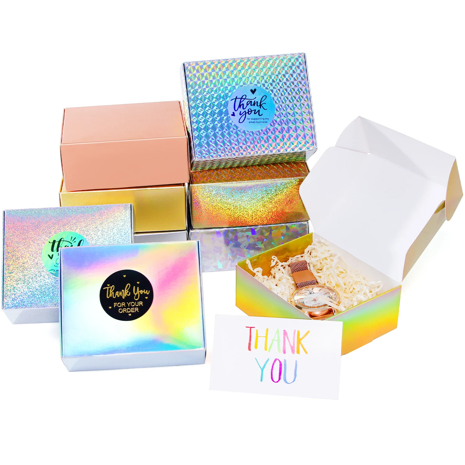Purple gold silver laser effect gift box color packaging small gift box candy chocolate box
