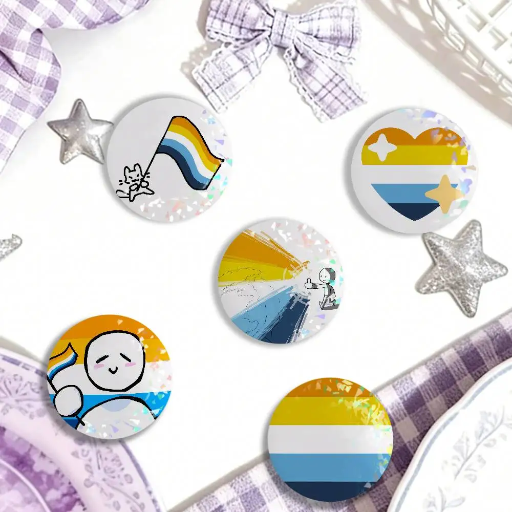 Aromantic Aroace Laser-Abzeichen, kreative Broschen, Rucksack-Accessoires, machen tolle Geschenke für Freunde und Kinder