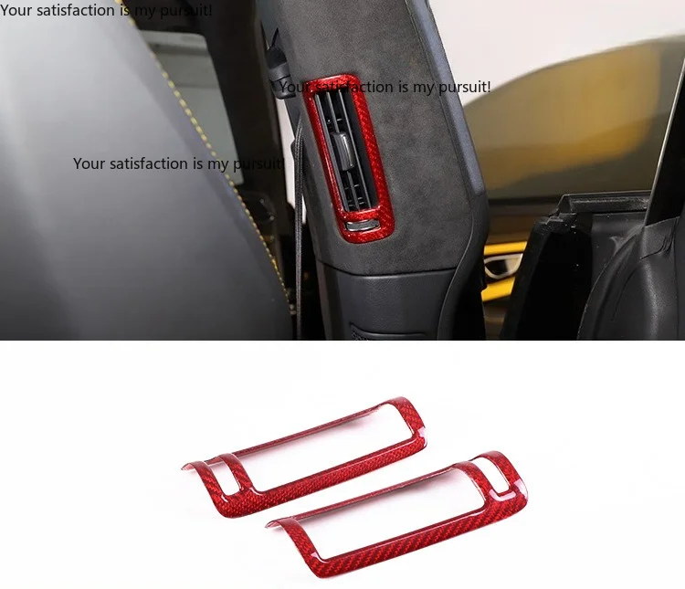 Suitable for Lamborghini Urus true carbon fiber window B column out of trend decoration car interior modification red