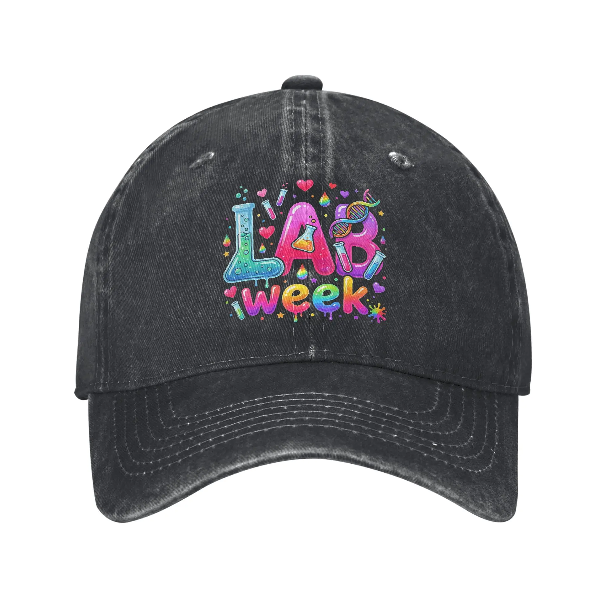 Men Women Lab Crew Lab Week 2026  Print Hats Fashion Distressed Denim  Baseball Cap Adjustable
