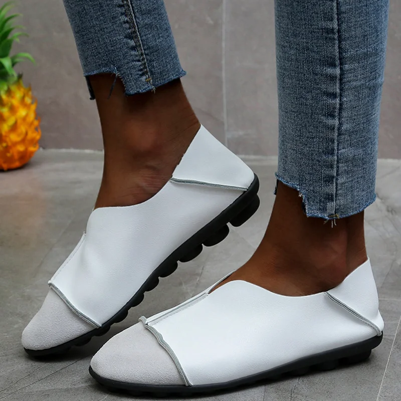 2022 nowych kobiet mieszkania buty skórzane damskie buty Slip On pojedyncze buty damskie lekkie mokasyny damskie Zapatillas Mujer Plus Size