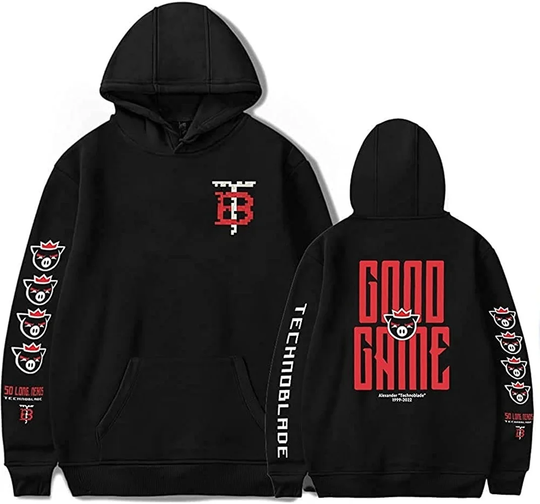 

Technoblade Never Dies Good Game Merch Unisex Long Sleeve Hoodie Women Men Hooded Sweatshirt 2022 Rest in Peace Clothes